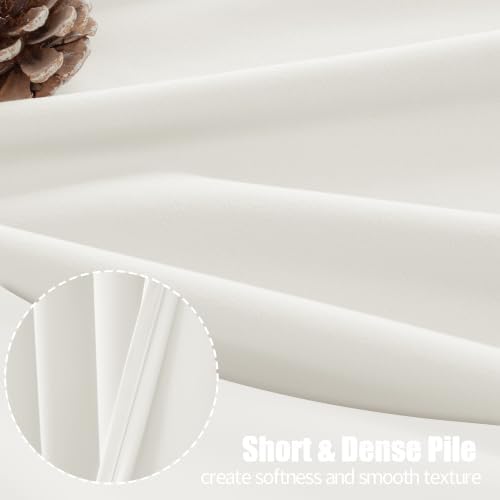 YoungsTex Ivory White Velvet Curtains 98 Inch Length for Living Room — view 4