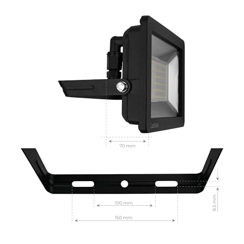 Ledvion LED Strahler, 100 Watt Osram LED Fluter, 6500K Scheinwerfer, 12000 Lumen Arbeitsbeleuchtung, Außenstrahler IP65 Wasserdicht, Flutlicht mit Schnellanschluss