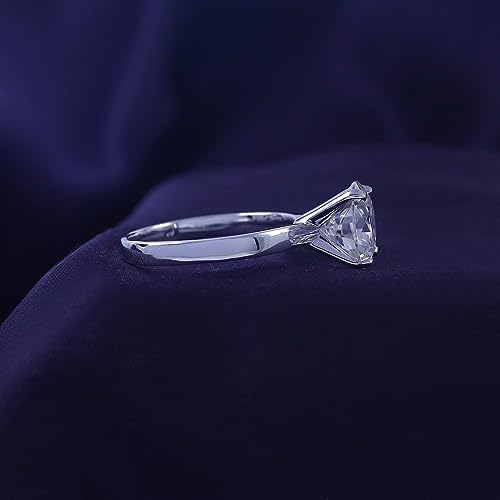 SAVEARTH DIAMONDS Solitaire Moissanite Engagement Ring, 1.0-3.5 CT, Wedding Band Promise Ring, 925 Sterling Silver with 18K Rose Gold/Yellow Gold/White Gold, Simulated Round Diamond for Women4