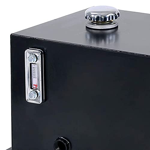 Field Tuff 10 Gallon 14 Gauge Welded Steel Hydraulic Fluid Reservoir Tank with 2 Inch Suction Port and 0.75 Inch Return Port, Black