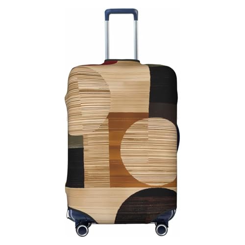 Brown And Tan Elastic Travel Luggage Cover, Washable Spandex Suitcase Protector, Anti-Scratch Fits 18-32 Inch