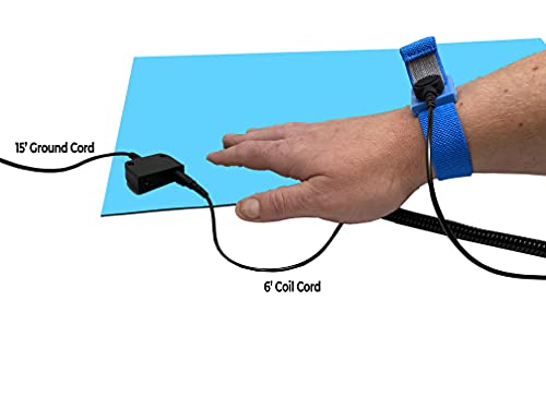 RubberStat Kit de tapete de mesa de borracha de camada dupla compatível com ESD, solda, reparo de ce