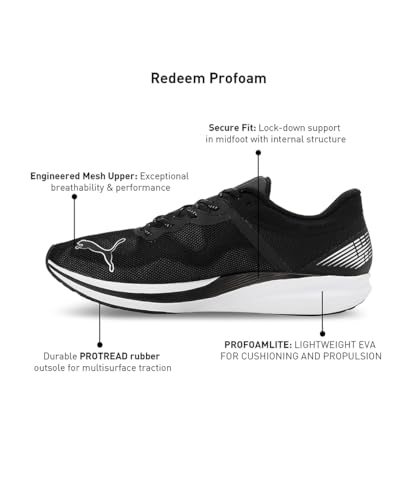 Image of PUMA Men's Redeem Profoam Street Running Shoe, Puma Black Puma White, 13 Men