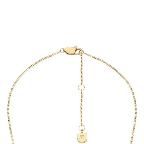 Image of Fossil Women's Gold-Tone Stainless Steel Pendant Chain Necklace for Women