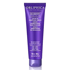 Obliphica Seaberry Leave In Moisture and Styling Cream for Women – Anti-Frizz Control, Normal Hair Products, Damaged Repaired Hair – Hair Mask & Treatment for Protecting Hair & Scalp – 5 Fl Oz