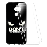 ESACMOT Bedruckte Hülle + 2 Glas Schutzfolie Kompatibel mit HTC One X10, Stoßfeste Weiche Cover & HD Klare Tempered Glass Folie (Nicht berühren)