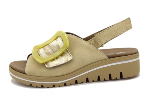 Sandales amovibles PieSanto 240790 beige femme chaussure cuir gravé confort