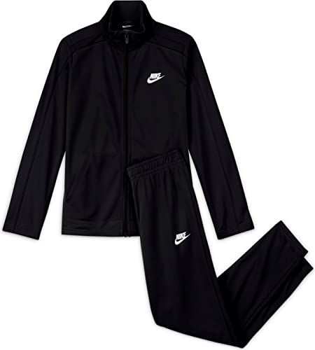 Nike U NSW Futura Poly Cuff TS Tracksuit, Black/Black/Black/White, M Unisex-Child