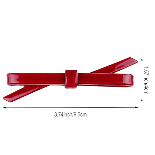 Pinzas para cabello rojo oscuro con moño set de 4 miniatura 2