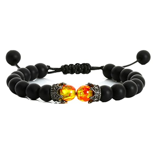 Bracelet de lave WXKAGF avec couronne, un cadeau symbolique de 17,7 cm