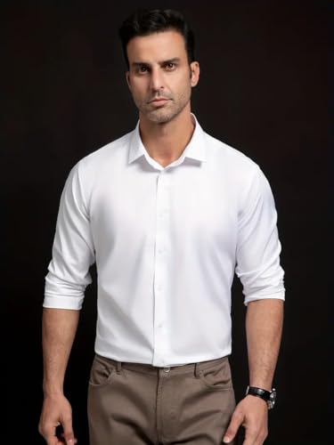 Image of IndoPrimo Men's Stylish Solid Satin Casual Shirt for Men Full Sleeve