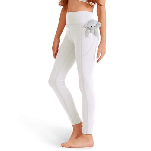 Skidream Girls' Black Athletic Leggings With Pockets cover