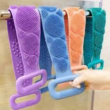 SNAG (Pack of 2) Silicon Back Massager and Body Scrubber For Bathing, Double Sided Belt, Waterproof Brush with Ergonomic Handles,Multi Color-image-26