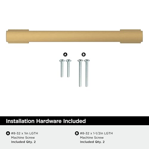 Image of Amerock 25 Pack 5-1 /16 inch Triomphe Champagne Bronze Drawer Pull | 5-1 /16 inch (128mm) Center-to-Center Mounting Distance and 6-1 /16 inches Overall Length, Durable Zinc Cabinet Hardware