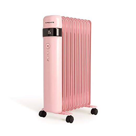 CREATE / ORH2000 / Radiador de aceite Rosa pastel /Bajo consumo, con termostato, temporizador y tres modos de potencia (+ modo ECO)