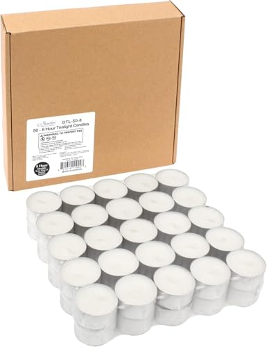Image of Stonebriar Tea Light Candles - 8 Hour Burn Time, Unscented Long-Lasting Candles for Home Decor & Special Occasions, Pack of 300, White
