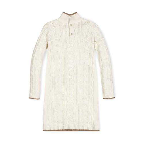 Hope & Henry Girls' Turtleneck Cable Knit Sweater Dress4