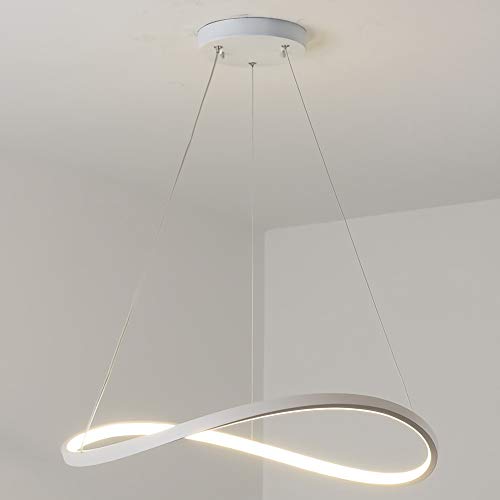 Chandelier LED 60cm design rond moderne et chaleureux 3000K pour table à manger
