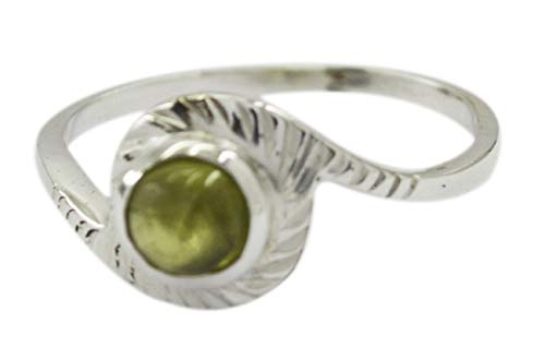 Bague péridot naturel contre le ternissement bague argent 925 durable