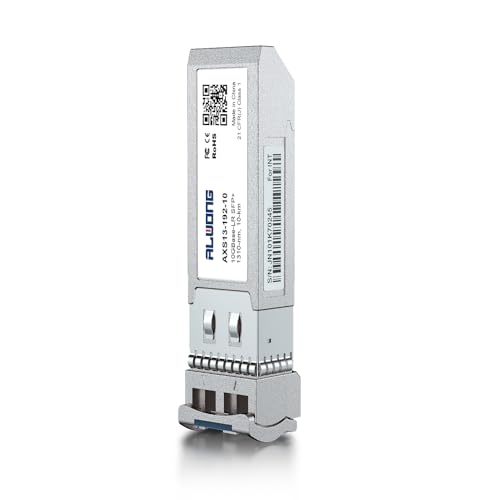 Alwong 10GBase-LR SFP+ �g�����V�[�o�[�A10G SFP+ �� LC�V���O�����[�h�t�@�C�o�[���W���[���A1310nm�A�ő�10km�ACisco SFP-10G-LR�AUbiquiti UniFi UF-SM-10G�AMikrotik S