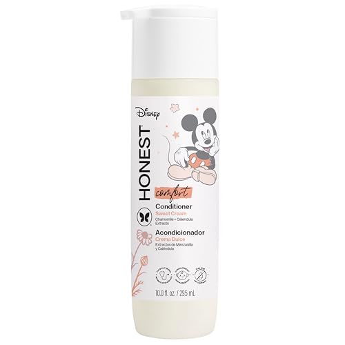 The Honest Company Silicone-Free Conditioner Gentle Enough for Baby Dermatologist Tested Tear Free Hypoallergenic Disney’s Mickey Mouse Comfort Sweet Cream 10 fl oz