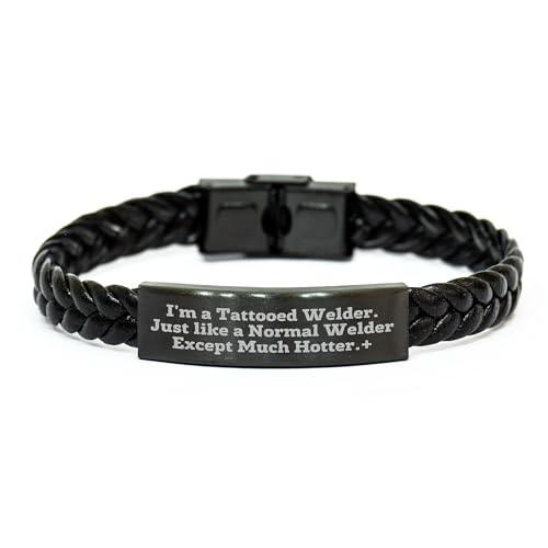 Welder Braided Leather Bracelets Gifts from Friends for Him Hotter Holiday