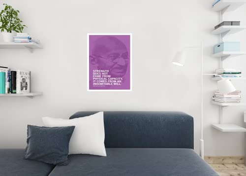 Image of Mahatma Gandhi Strength Does Not Come From Physical Capacity Perseverance Determination Perseverance Strength Resilience Dedication Hustle Grind Ambition Dream Cool Wall Art Print Poster 24x36