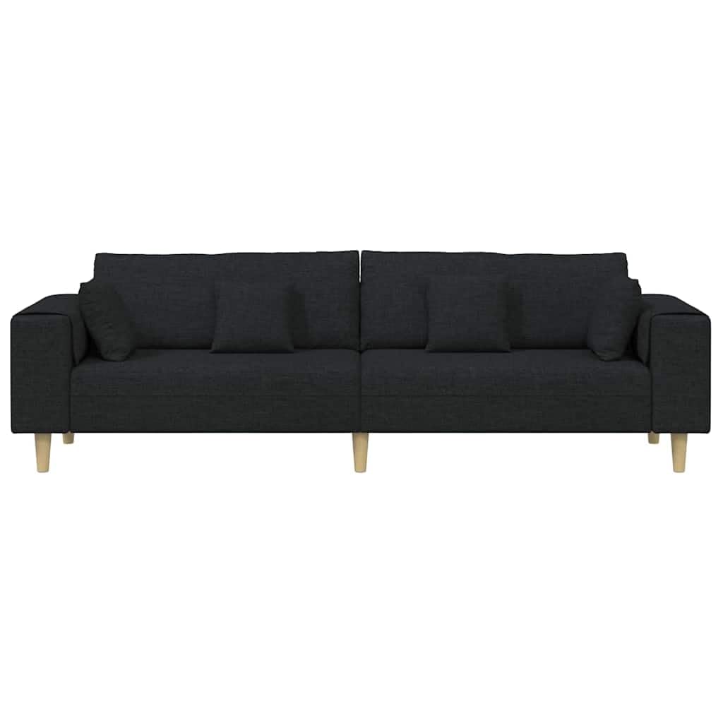 Sofa z poduszką czarna 250 x 77 x 76 cm tkanina