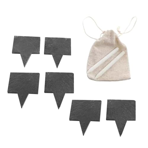 TOYANDONA Etiquetas para Queso y Pasteles de Pizarra Negra de Marcadores Reutilizables con Lápices y Bolsa de Decoración Natural y Fácil de Usar para Tartas y Quesos Eventos