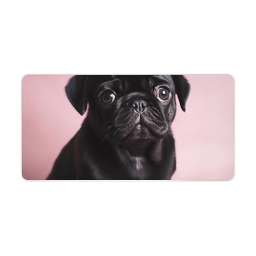Tapis de souris carlin noir pour éviter les glissements de bureau