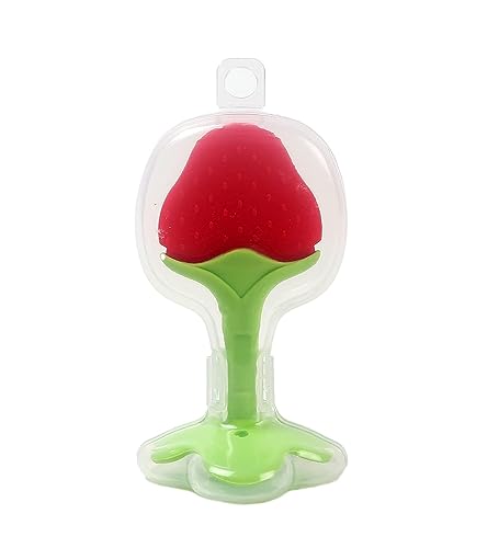 Image of DKB Silicone Toddler Teether Ideal Teether For 6 To 12 Months Baby, Bpa Free Teething Toys For Babies, 1 Pcs Same Design Color Red