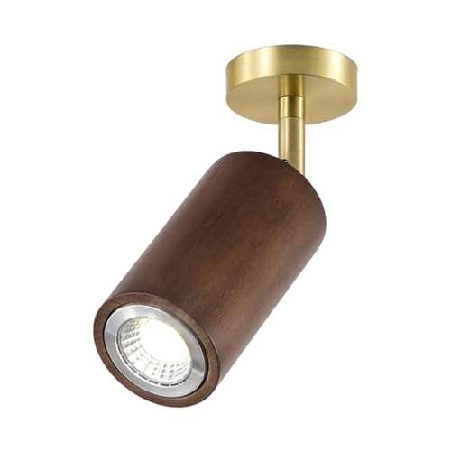 Foco de Techo Ajustable semiempotrado, luz direccional giratoria de 180°, focos de Techo de Madera, luminarias Modernas para Pasillo, Porche y Entrada - Casquillo E27
