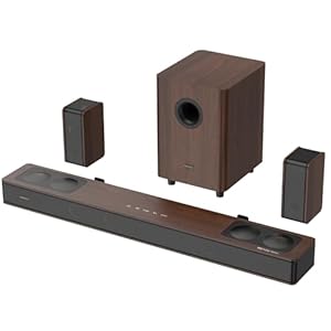 Flaggschiff 5.3.4 Soundbar für TV Geräte mit Dolby Atmos, 800W Heimkino Soundsystem mit Subwoofer, 2 Kabellosen Rücklautsprechern, Lautsprecher für Fernseher, BassCoupling-Technologie für 28 Hz, eARC