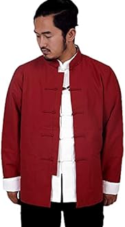 ZooBoo Men's Cotton Kung Fu Coats Tang Suit Long-Sleeved Jackets