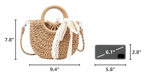 Bolso de mano clutch de paja para verano miniatura 3