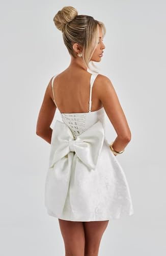 Satin Jacquard Homecoming Dresses for Teens Short Prom Dress with Bow A Line Party Gowns4