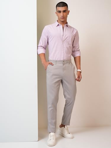 Image of Highlander Men's Slim Fit Formal Trousers | Ankle Length |Smart Trousers for Men | Chino Trousers for Men|Elegant Design | Comfortable Fabric for Daily Work & Formal Occasions
