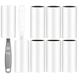 Fusselrolle Set, Extra Klebrig Fusselrolle mit 8 Ersatzrollen und 2 Abroller, 480 Blätter Lint Roller Fusselroller für Tierhaare Katzenhaare Hundehaare, Flusenroller für Kleidung Bett Sofa