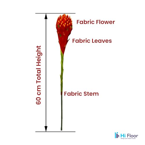 Image of Enhance Your Space with Artificial Leaf Decor Foliage for Stunning Interiors Decorative Items for Home;Office; Room; Living Room; Table; (Without Vase) (Pack of 1, Red)
