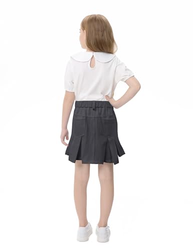 Image of 2026 Girl's Denim Skirts Elastic Waist Pleated Toddler Girls Jean Skirt Size 3-12