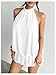 Floerns Women's Y2k Summer Halter Dress Tie Open Back Sleeveless Ruffle Hem Bubble Going Out Mini Dresses White Medium