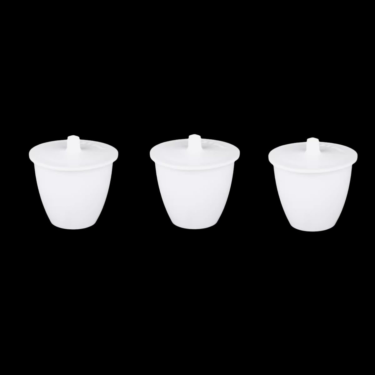 250ml PTFE Crucible with Lid Cover Crucible Cup Beaker High Temperature Resistant Acid and Alkali Resistant Pack of 3