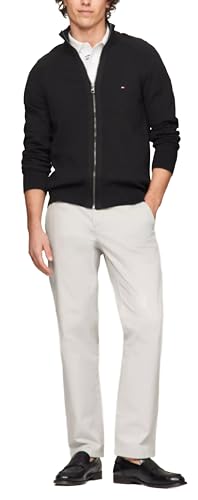Tommy Hilfiger Men's Flag Logo Zip Sweater (US, Alpha, Large, Regular, Regular, Black)2