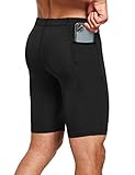 BALEAF Men's Compression Running Workout Shorts Pockets Gym Athletic Yoga Bike Tights Underwear Baselayer Black Medium