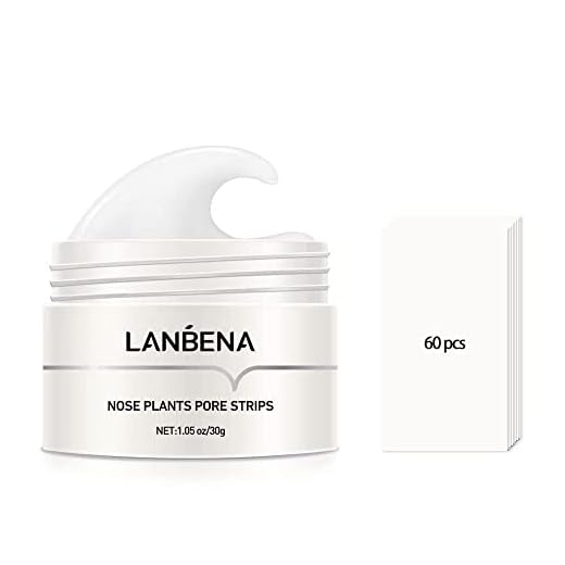 LANBENA Blackhead Remover Nariz Tiras, Limpieza de tiras de espinillas Eliminación de espinillas de poros Peeling Off natural Cara Limpieza profunda de poros con 60 hojas de papel