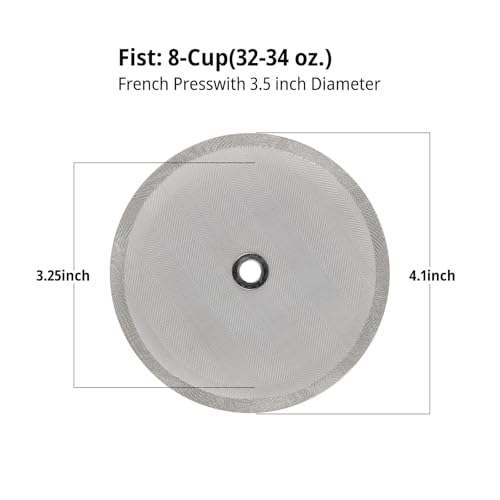 1 pacote com filtro de prensa francesa, filtro de malha, tela de substituição de prensa francesa de
