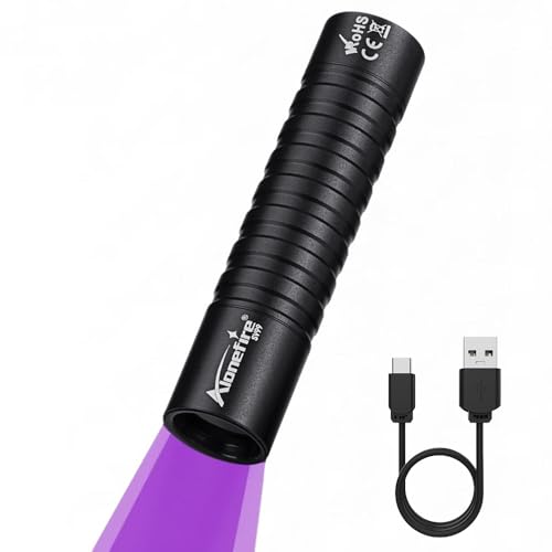 Alonefire SV99 3W 紫外線 ブラックライト 強力 小型 UV LED ライト 波長365nm USB Type-C 充電式 アニサキスライト ウッド灯検査 ペット尿検出器 スコーピオン 鑑定 真贋 レジン用 硬化、猫真菌、釣り、鉱物 用 内蔵充電式バッテリー 付き