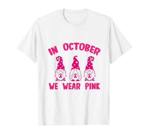 Gnomios divertidos apoyan al escuadrón el mes de concientización sobre el cáncer de mama Camiseta