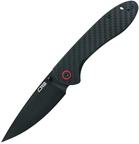 CJRB CUTLERY Folding Knife Feldspar(J1912) AR-RPM9 Powder Steel Black PVD Blade Carbon fiber Handle Pocket Knife EDC Knife, Carbon Fiber Handle
