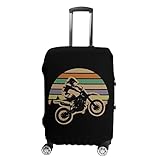 Retro Dirt Bike Motocross Rider Sunset Luggage Cover for Suitcase Luggage Protector Travel Bag Cover